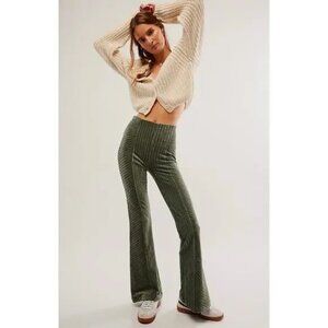 Free People Slim Pull-On Velvet Flare PantsSize XS